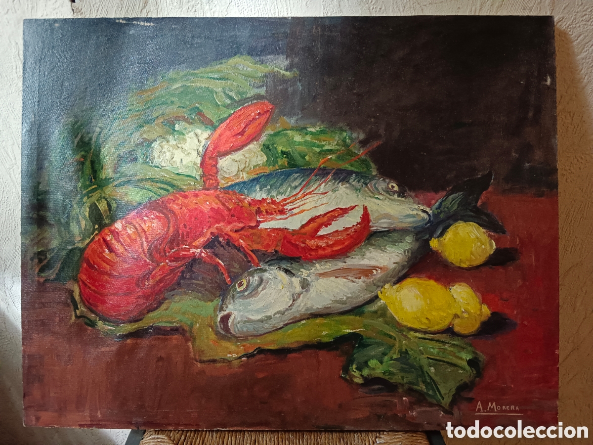 Arte: A.MORERA, &oacute;leo sobre tela, Bodegon