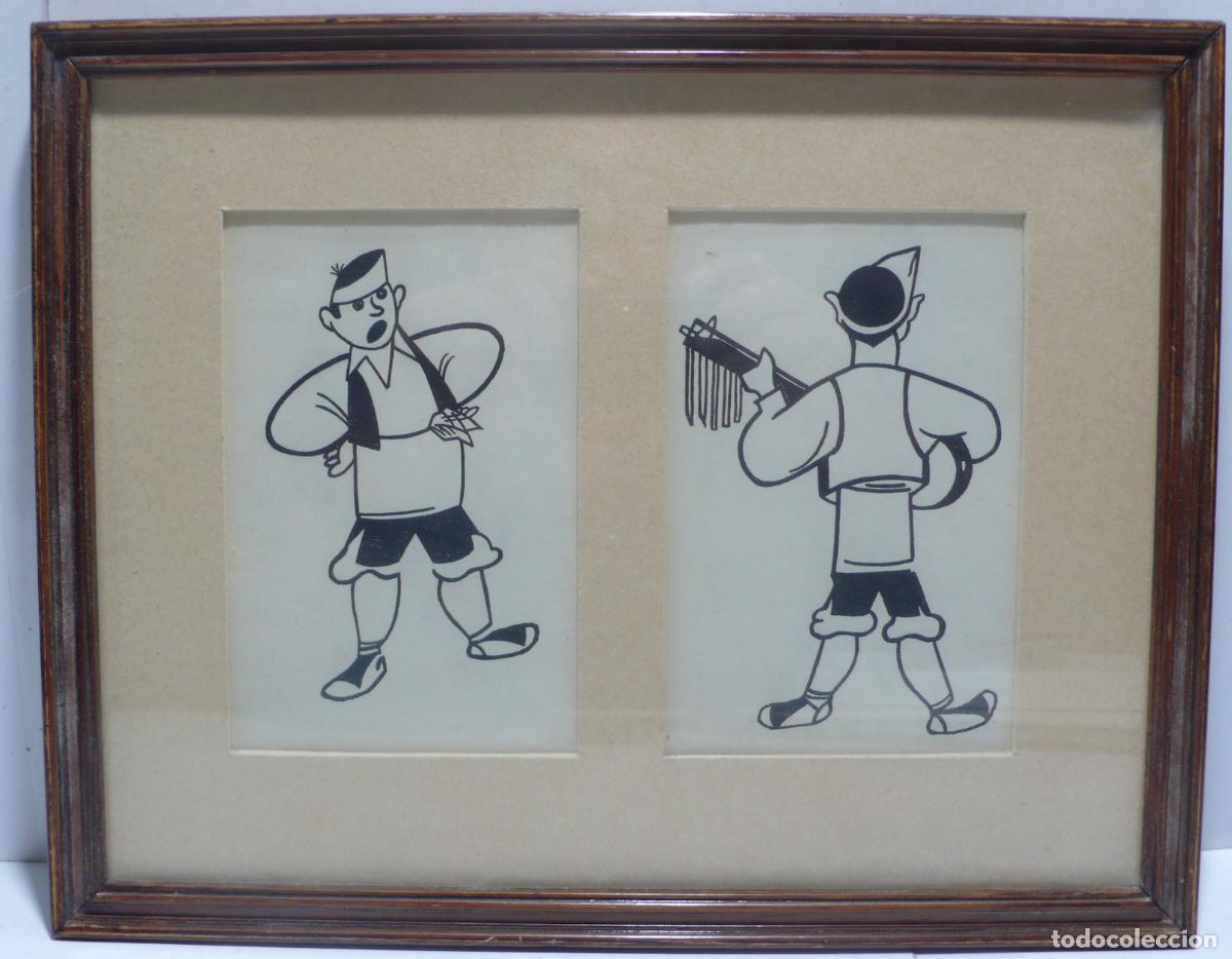 Arte: PAREJA DE DIBUJOS A TINTA - Foto 1