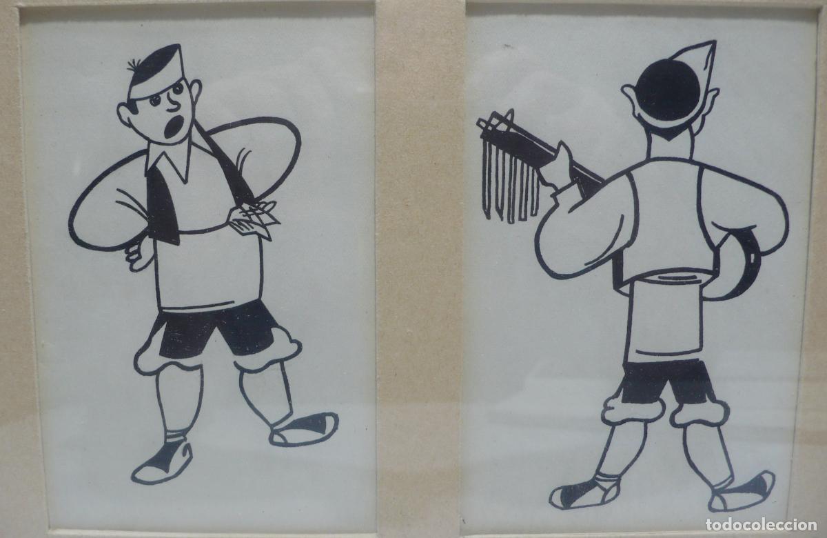 Arte: PAREJA DE DIBUJOS A TINTA - Foto 2