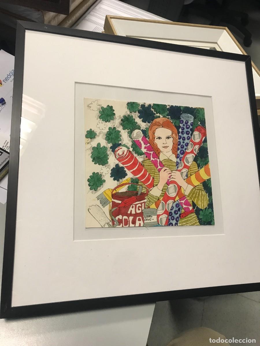 Arte: Boada, Pedro, ilustraci&oacute;n original 1972. Pop Art. - Foto 1