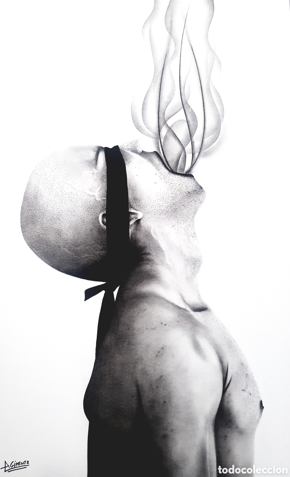 Art: Dibujo de carboncillo sobre papel &rdquo;PARAULES&rdquo;