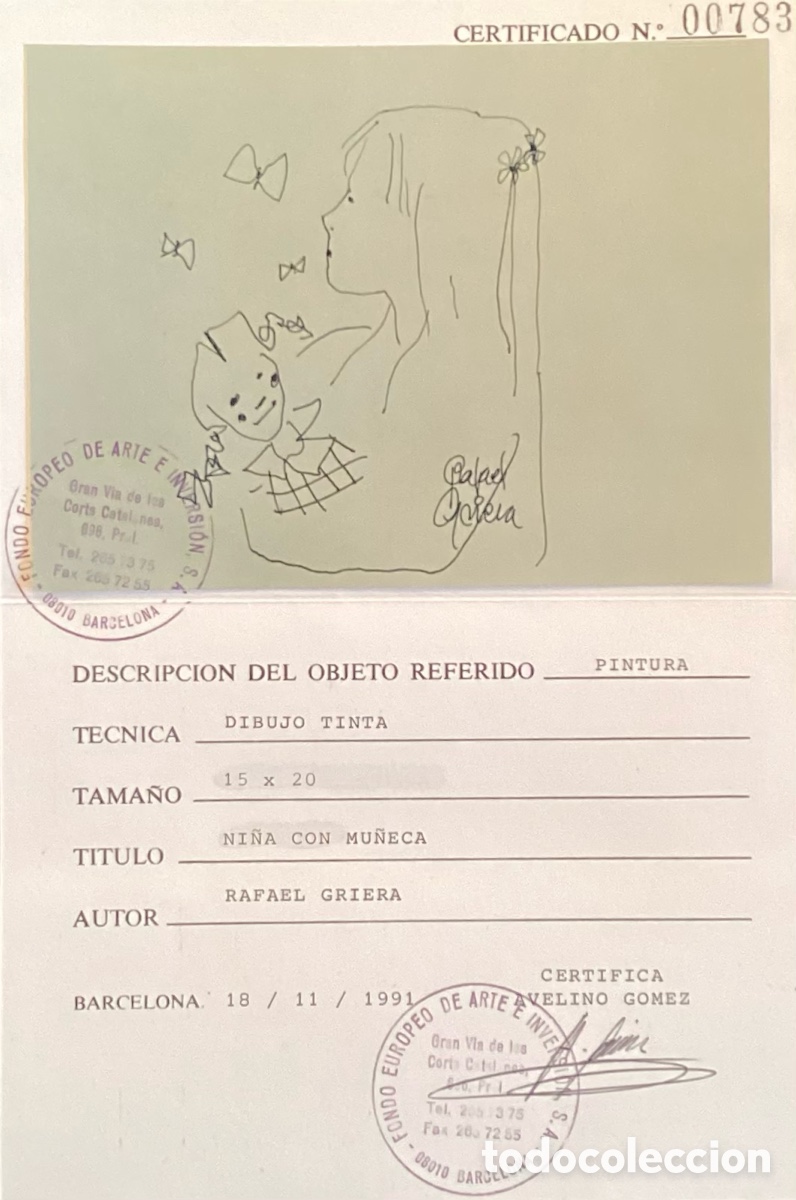 Arte: &ldquo; NI&Ntilde;A CON MU&Ntilde;ECA &ldquo; DE RAFAEL GRIERA - Foto 3