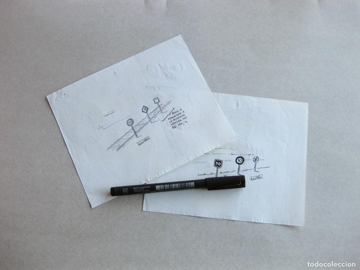 Arte: DIBUJOS ORIGINALES DEL DIBUJANTE O ILUSTRADOR PEDRO FELIX PARA PRENSA. SE&Ntilde;ALES DE TR&Aacute;FICO 1976