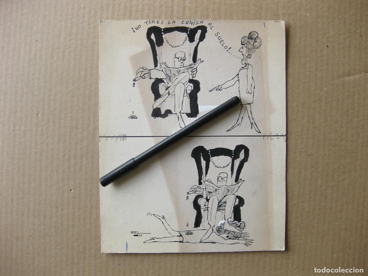 Arte: DIBUJO C&Oacute;MICO PARA CHISTE EN PRENSA DIBUJADO POR EDU. 1967. VI&Ntilde;ETA DE HUMOR GR&Aacute;FICO DE LA MUJER