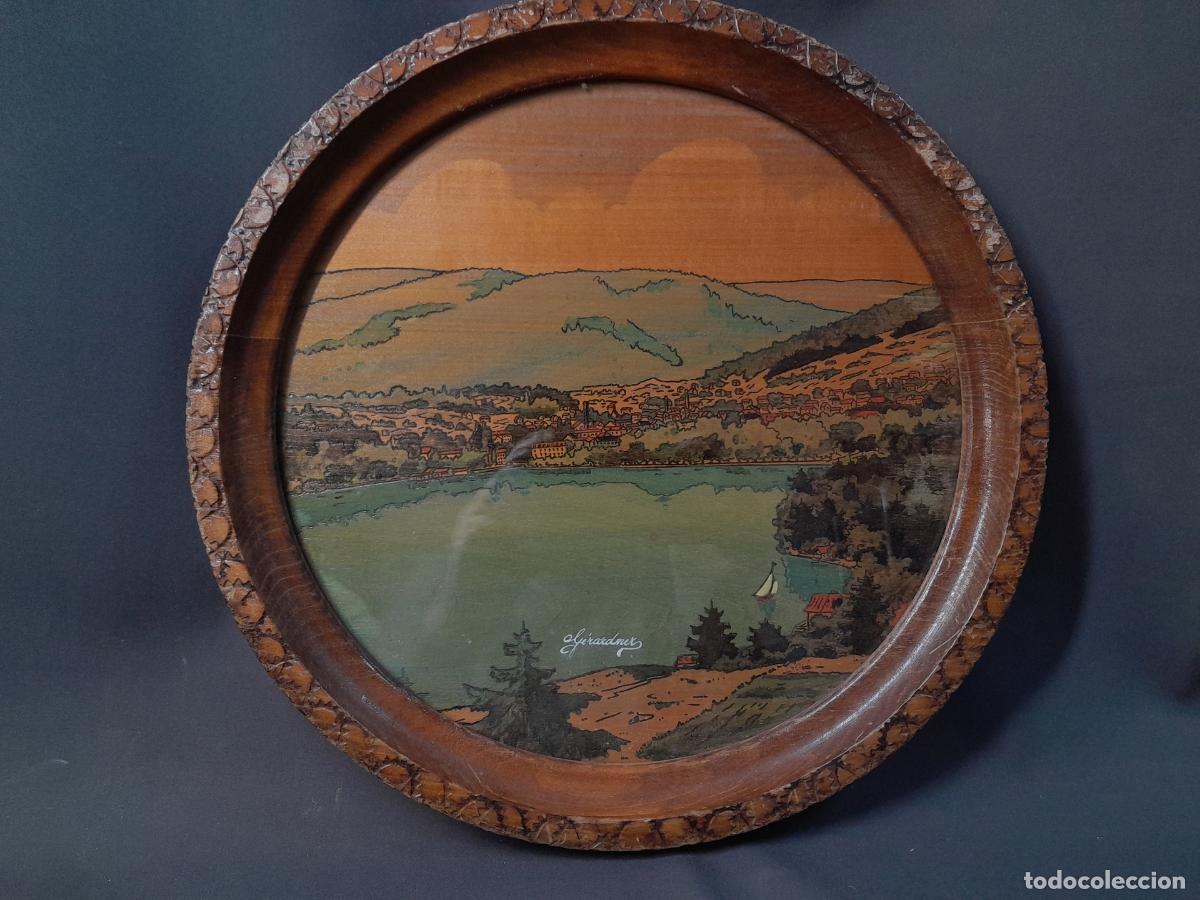 Arte: D-253. ARTISTA AN&Oacute;NIMO. T&Eacute;CNICA MIXTA SOBRE MADERA. PAISAJE DE GERARDMER. FINALES S.XX