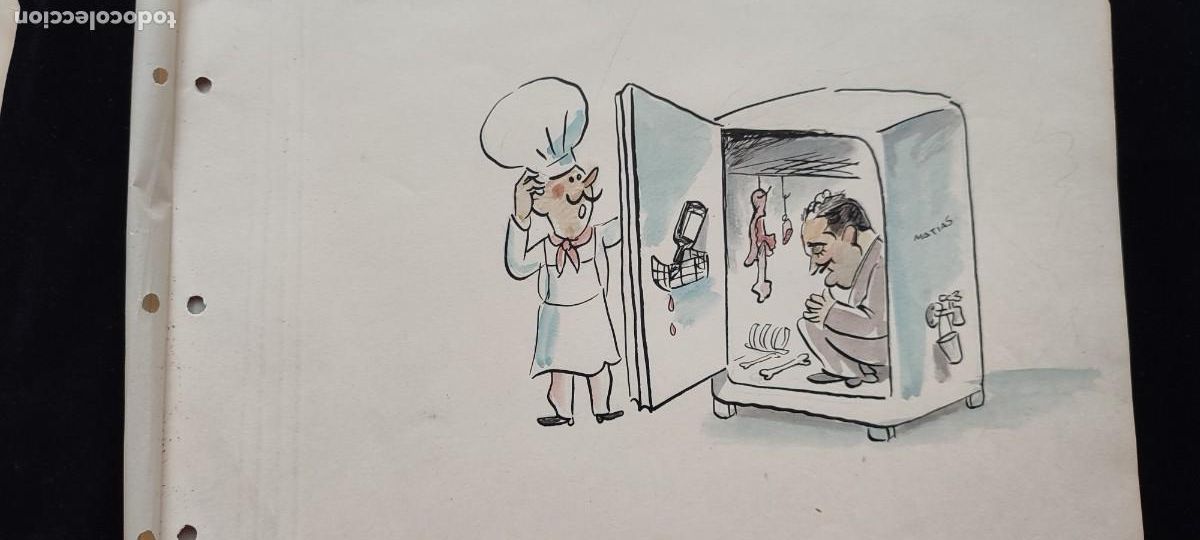 Arte: Antigua vi&ntilde;eta original firmada del dibujante Matias