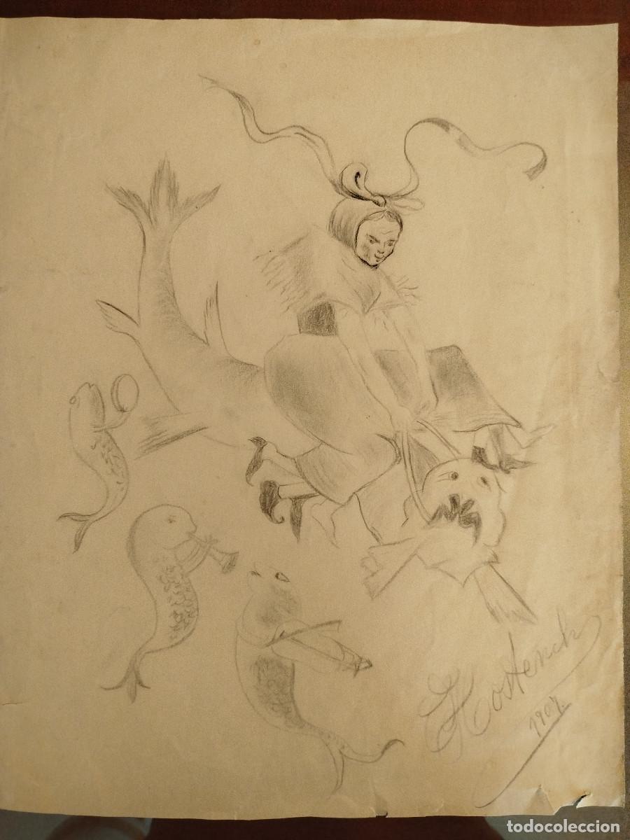 Arte: Dibujo original retro - Foto 1