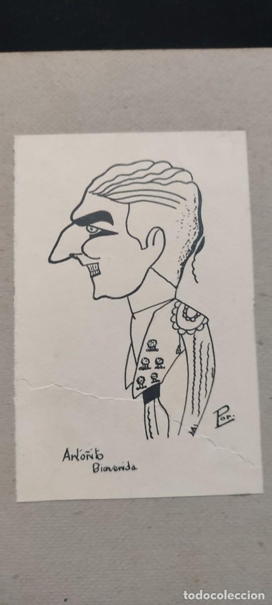 Kunst: Dibujo vi&ntilde;eta a plumilla del torero Antonio Bienvenida realizado por el dibujante Poe