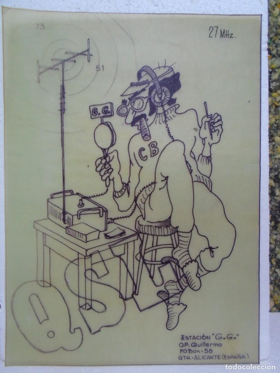 Arte: ALICANTE.DIBUJO ORIGINAL DE RADIOAFICIONADO,ESTACION &rdquo;G.G.&rdquo;TINTA SOBRE PAPEL VEGETAL.