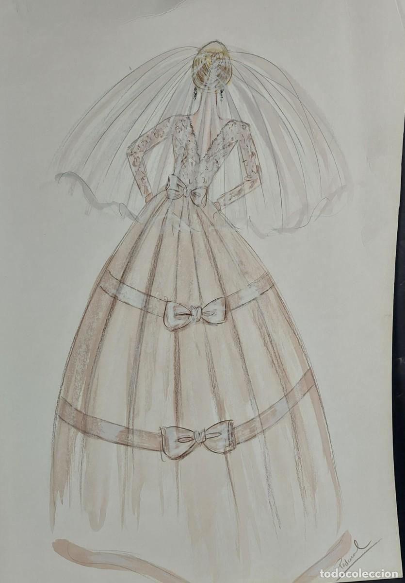 Arte: Dise&ntilde;o de traje de novia .Firmado