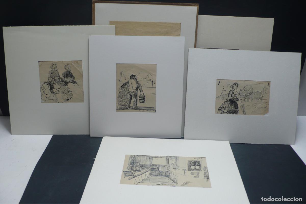 Arte: LOTE DE 6 DIBUJOS TINTA - Foto 1