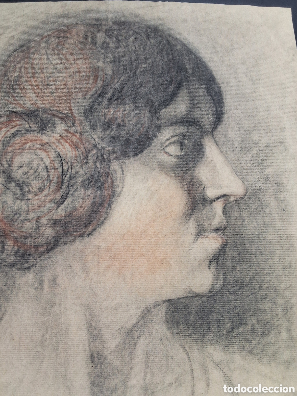 Arte: Alejandro de Riquer. Retrato de dama. - Foto 2