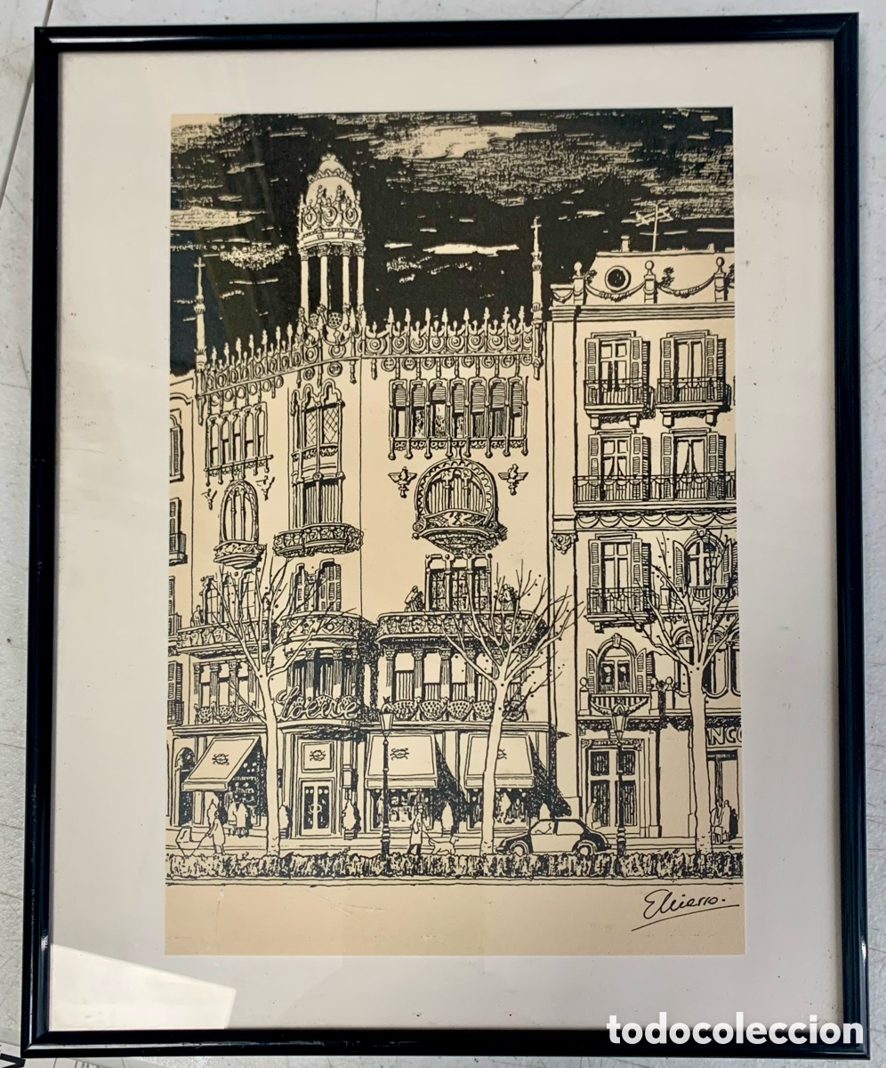 Art: Emili Hierro 1930-2016, Sabadell, paseo de Gracia de Barcelona, 16,5x24,5 obra