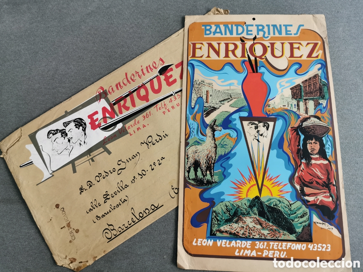 Art: Banderines Enriquez. Parece una prueba para imprimir ya que se toca pintado a mano. 41x24cm