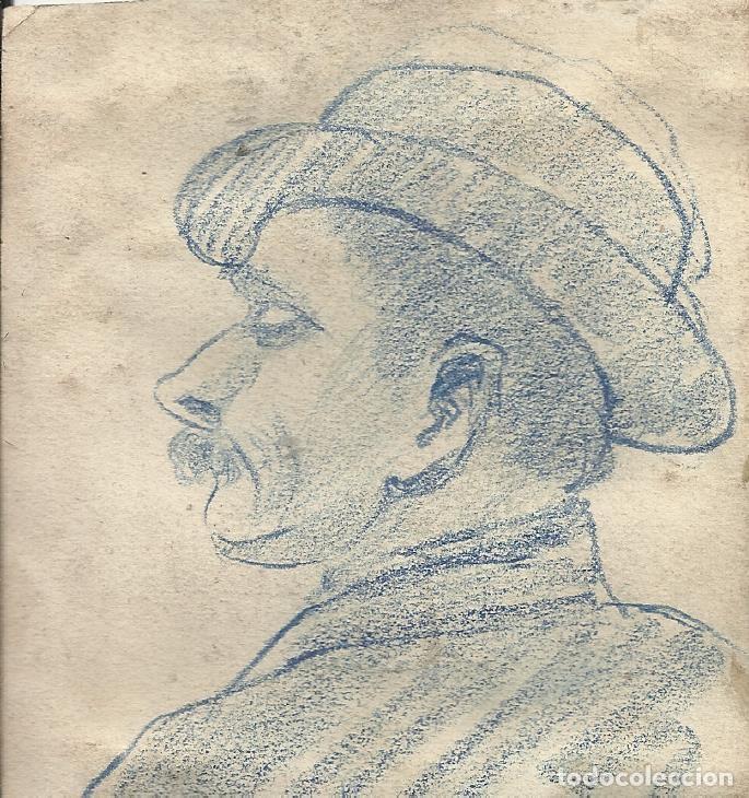 Art: Ramon Costa Nolla. Dibujo l&aacute;piz sobre papel &rdquo;Retrato masculino&rdquo;. Principios s. XX. Sin firmar.