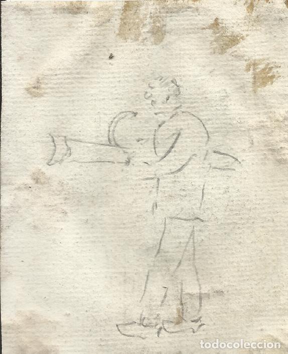 Art: Ramon Costa Nolla. Dibujo l&aacute;piz sobre papel &rdquo;Personaje masculino&rdquo;. Principios s. XX. Sin firmar.