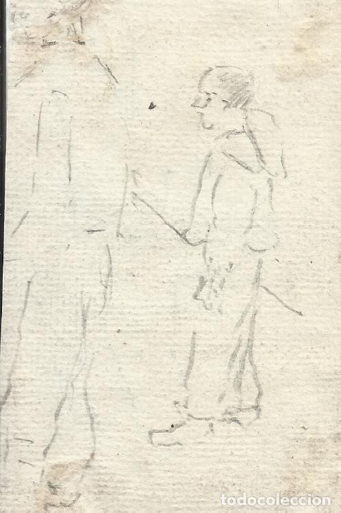 Art: Ramon Costa Nolla. Dibujo l&aacute;piz sobre papel &rdquo;Personajes masculinos&rdquo;. Principios s. XX. Sin firmar.