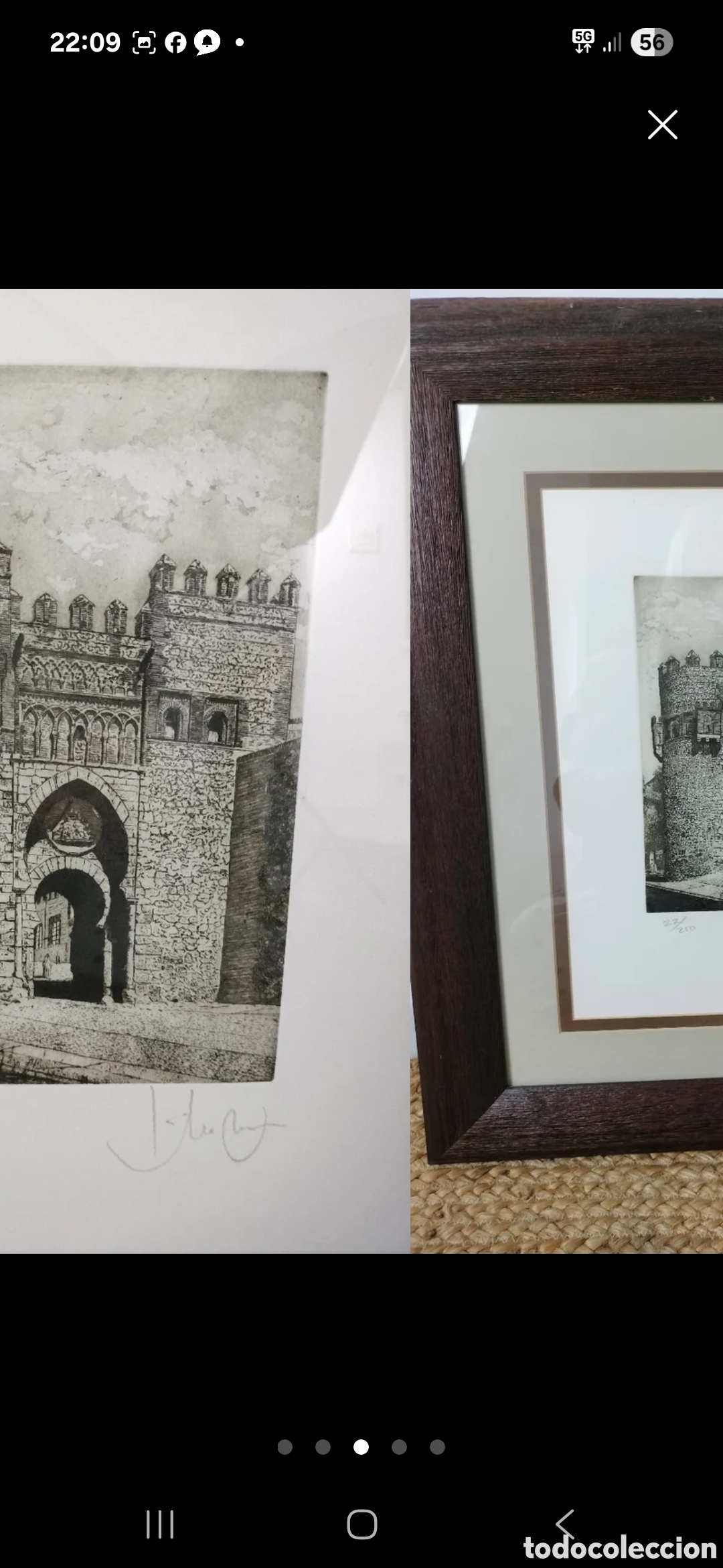Arte: Grabado de la &rdquo;Puerta del Sol&rdquo; Toledo - Foto 3