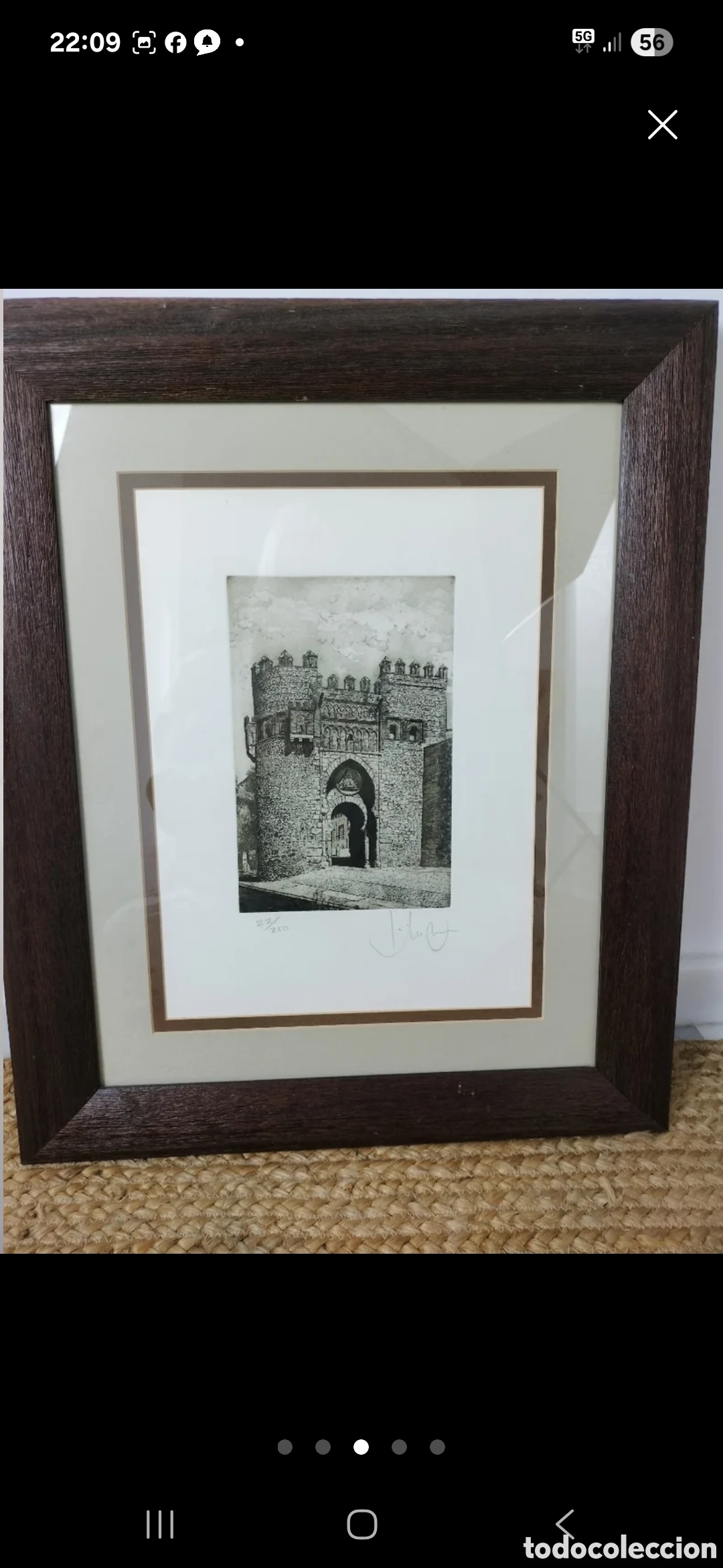 Arte: Grabado de la &rdquo;Puerta del Sol&rdquo; Toledo - Foto 4