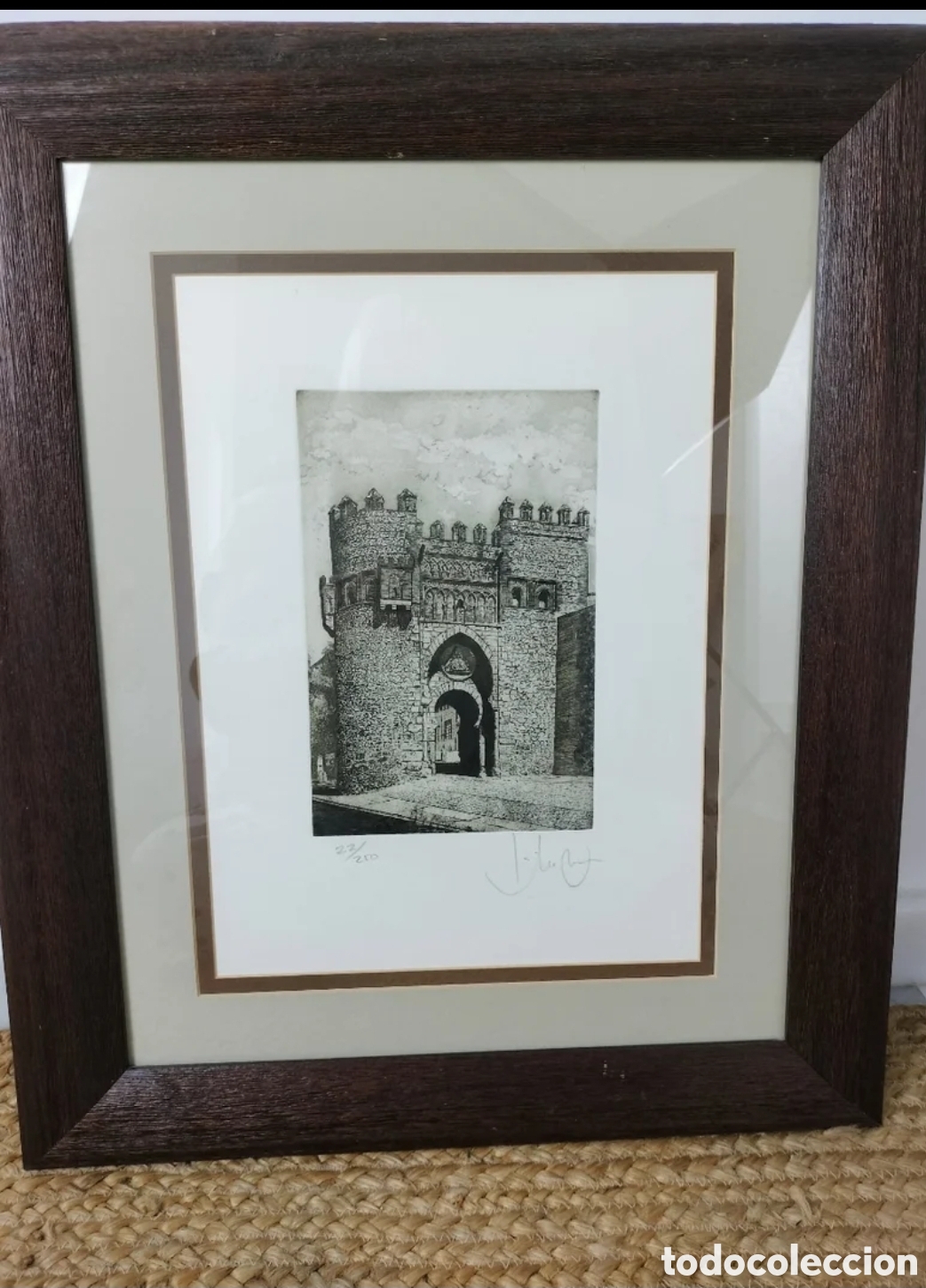 Arte: Grabado de la &rdquo;Puerta del Sol&rdquo; Toledo - Foto 5