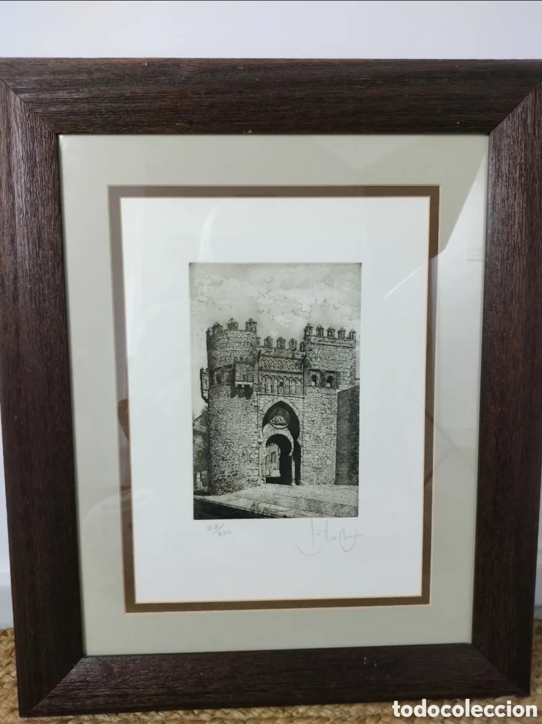 Arte: Grabado de la &rdquo;Puerta del Sol&rdquo; Toledo - Foto 1