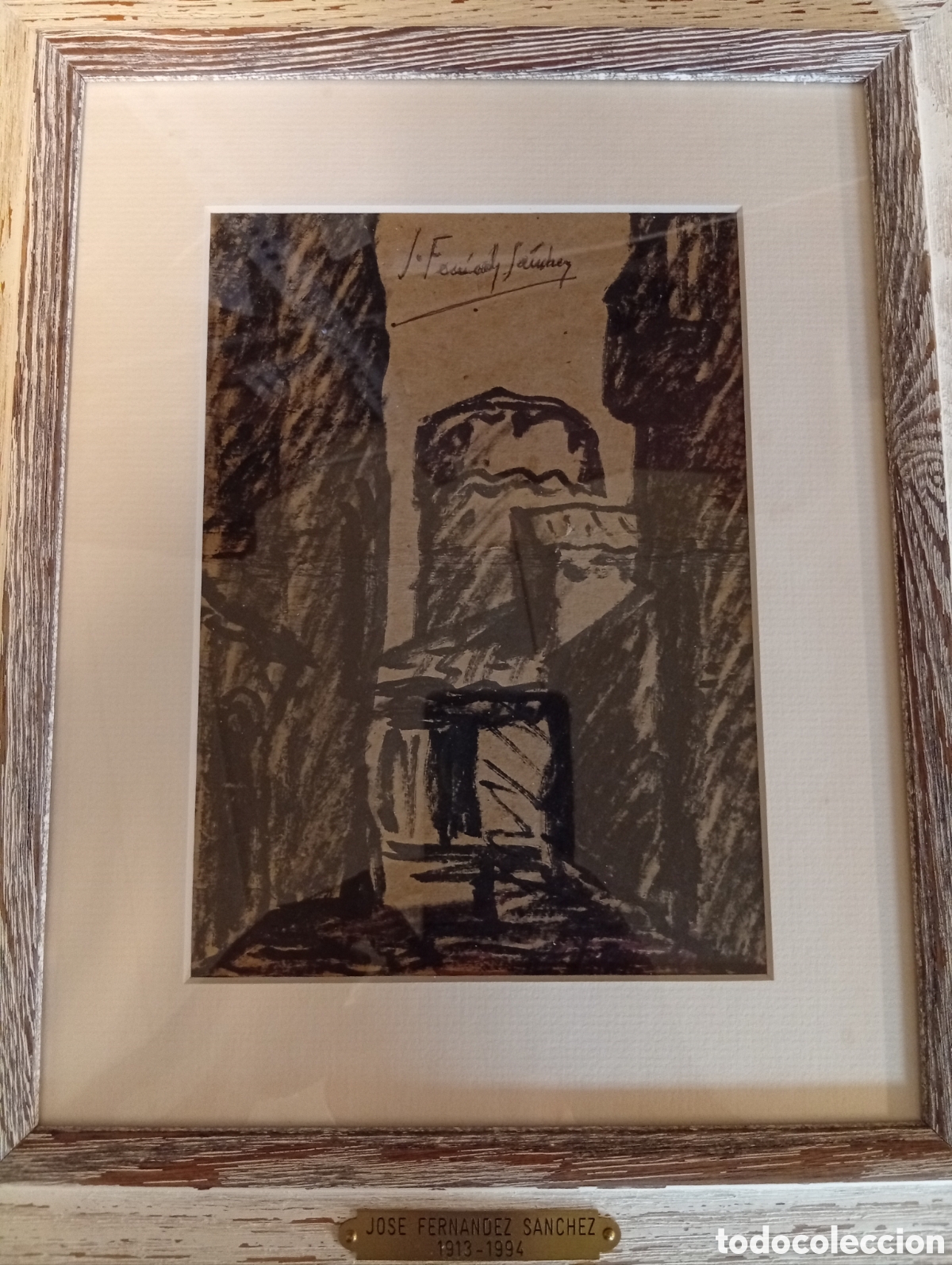 Kunst: Pintura gallega dibujo del pintor Jos&eacute; Fern&aacute;ndez Sanchez ( elvi&ntilde;a Coru&ntilde;a,1913-1994)