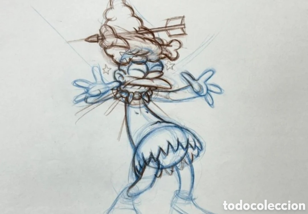 Arte: Dibujo original de animaci&oacute;n &ndash; Sideshow Mel (Los Simpsons) - Foto 1