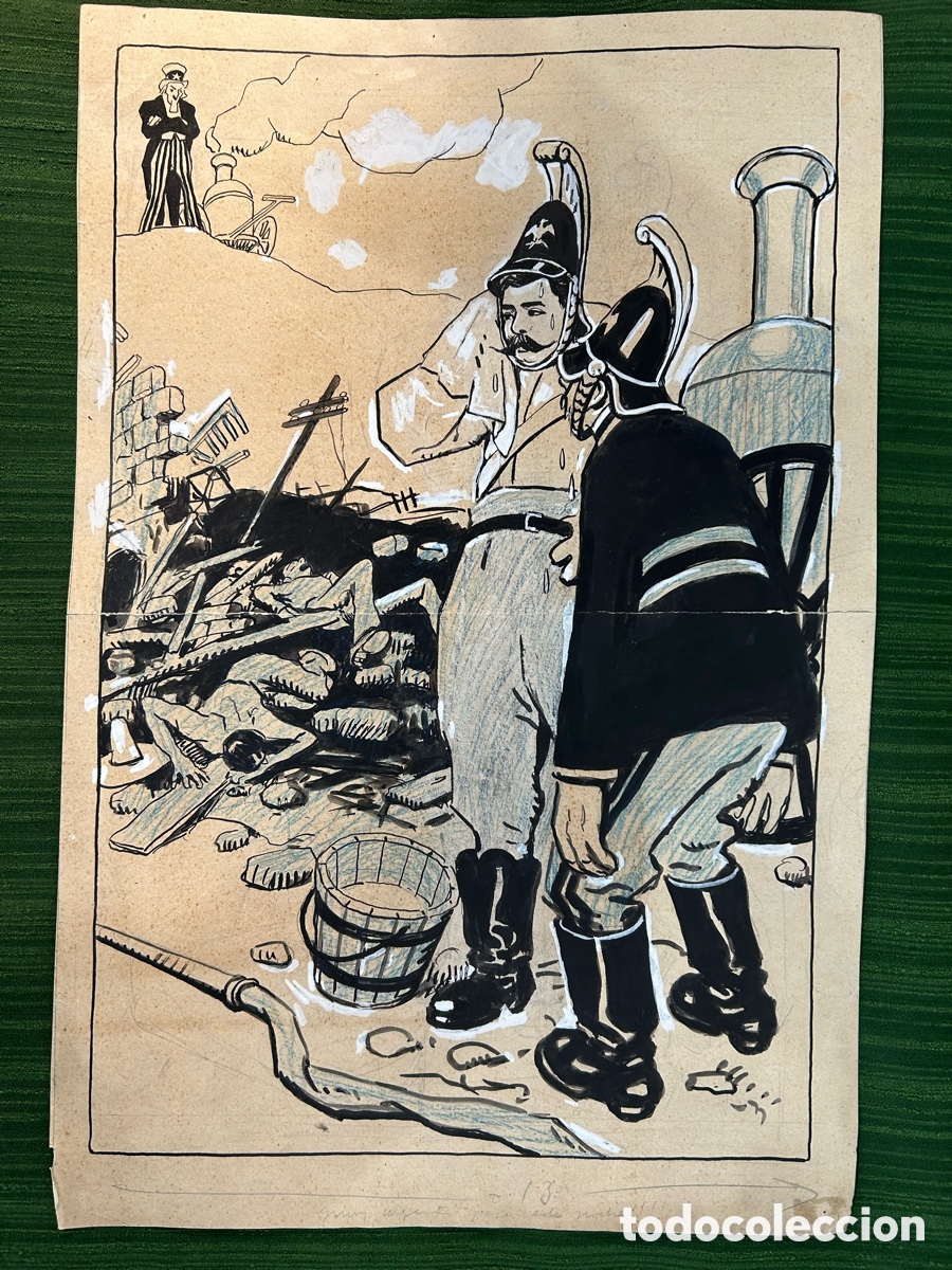 Art: Dibujo original Opisso, publicado por Salvat, 48,5cm x 27,5cm