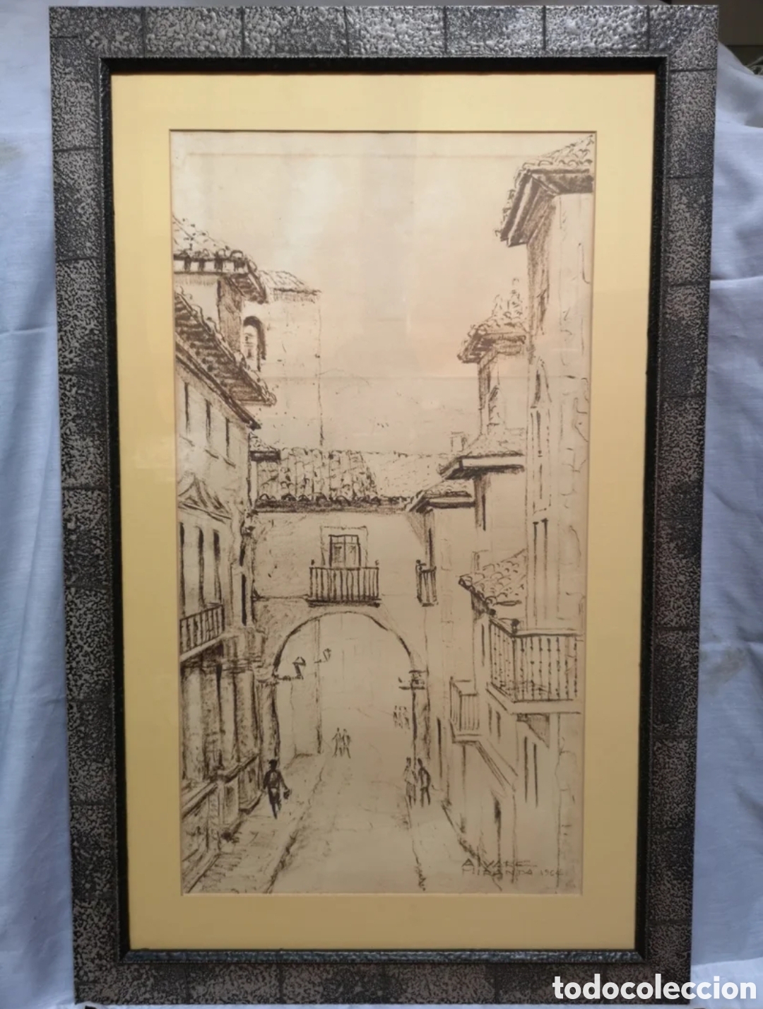 Arte: Cuadro dibujo Arco San Vicente por Pedro &Aacute;lvarez Miranda