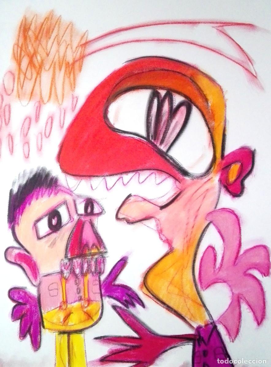 Art: Dibujo Contempor&aacute;neo de Higuero titulado NI&Ntilde;O Y PROFESOR BAJO UNA ESTRELLA