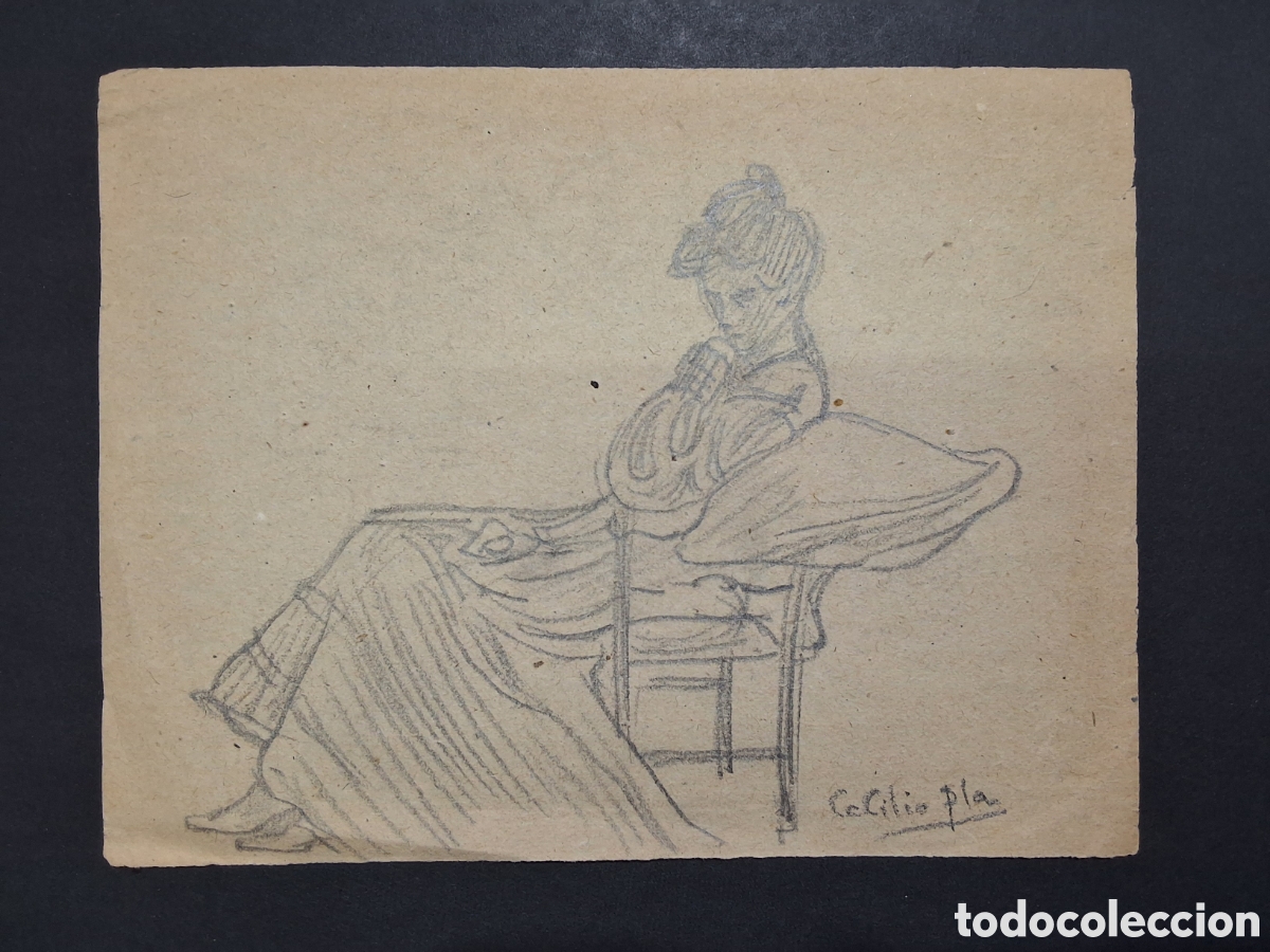 Arte: Cecilio Pla. Dama sentada. - Foto 1