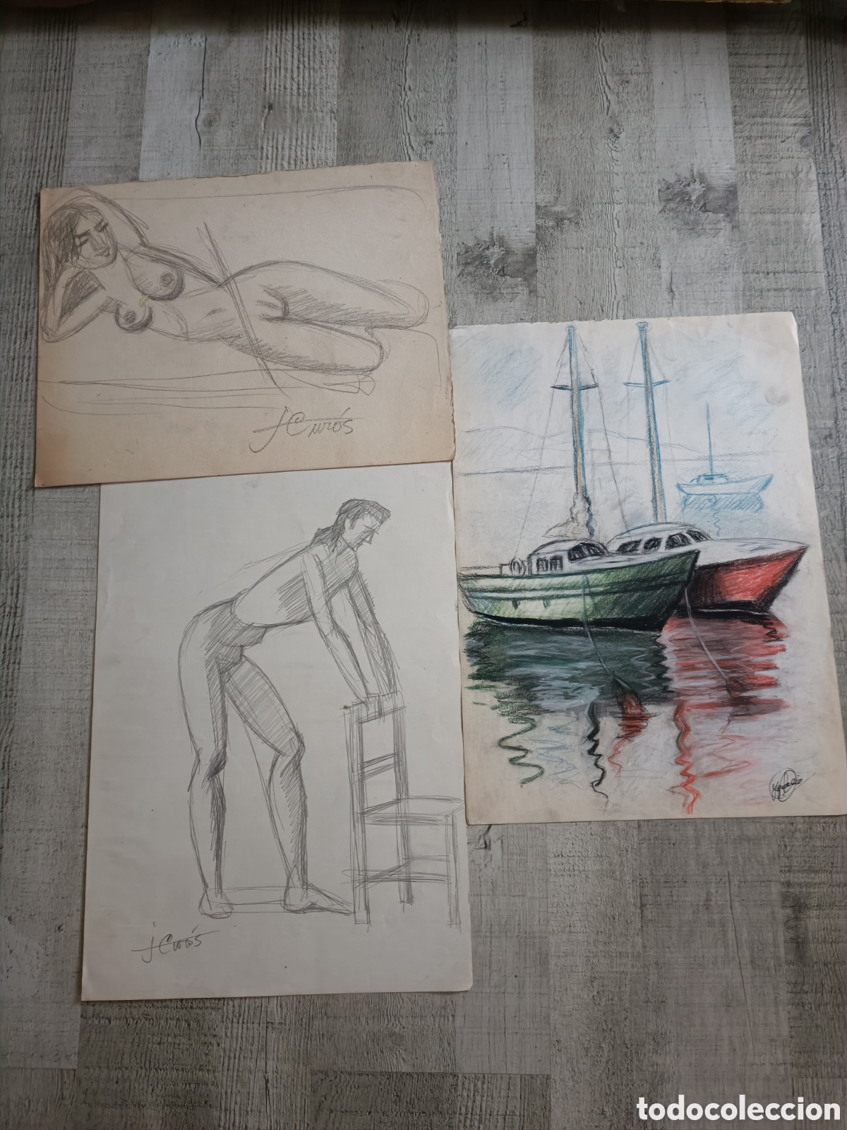 Arte: 9 DIBUJOS TECNICA MIXTA - Foto 7