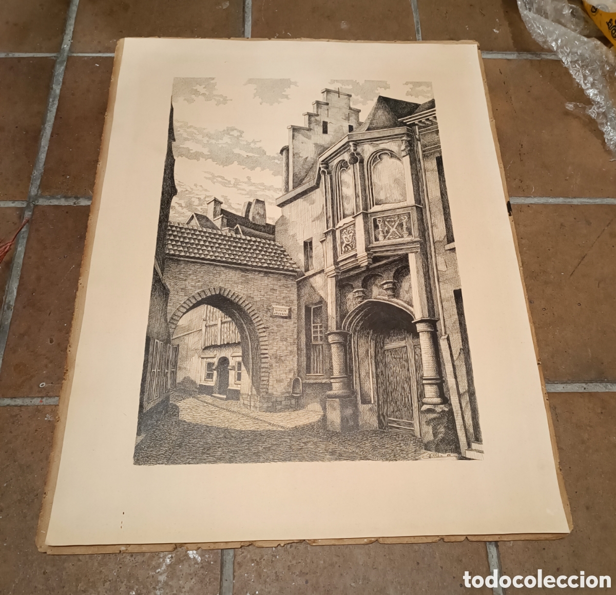 Arte: PINTURA A PLUMILLA 1950 - Foto 1
