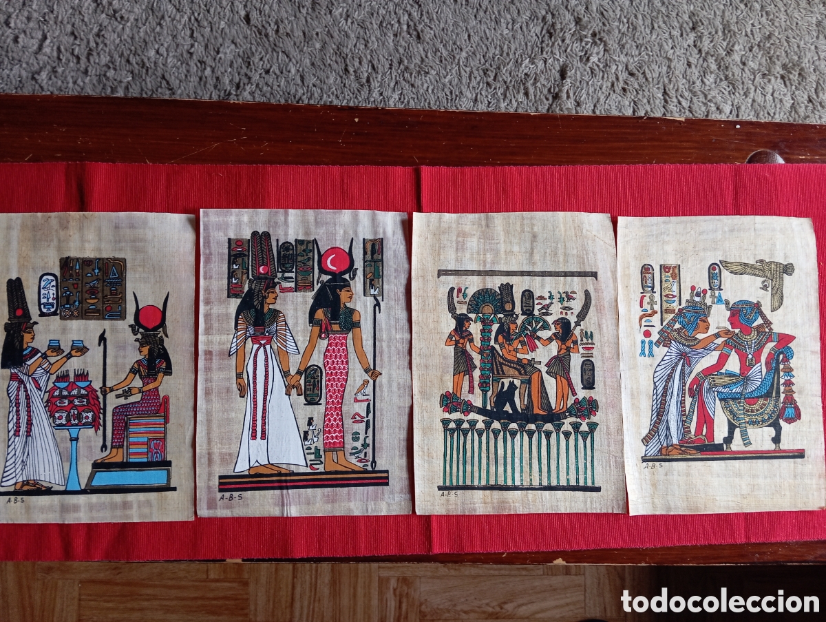 Arte: 4 Papiros de Egipto perfecto estado - Foto 1