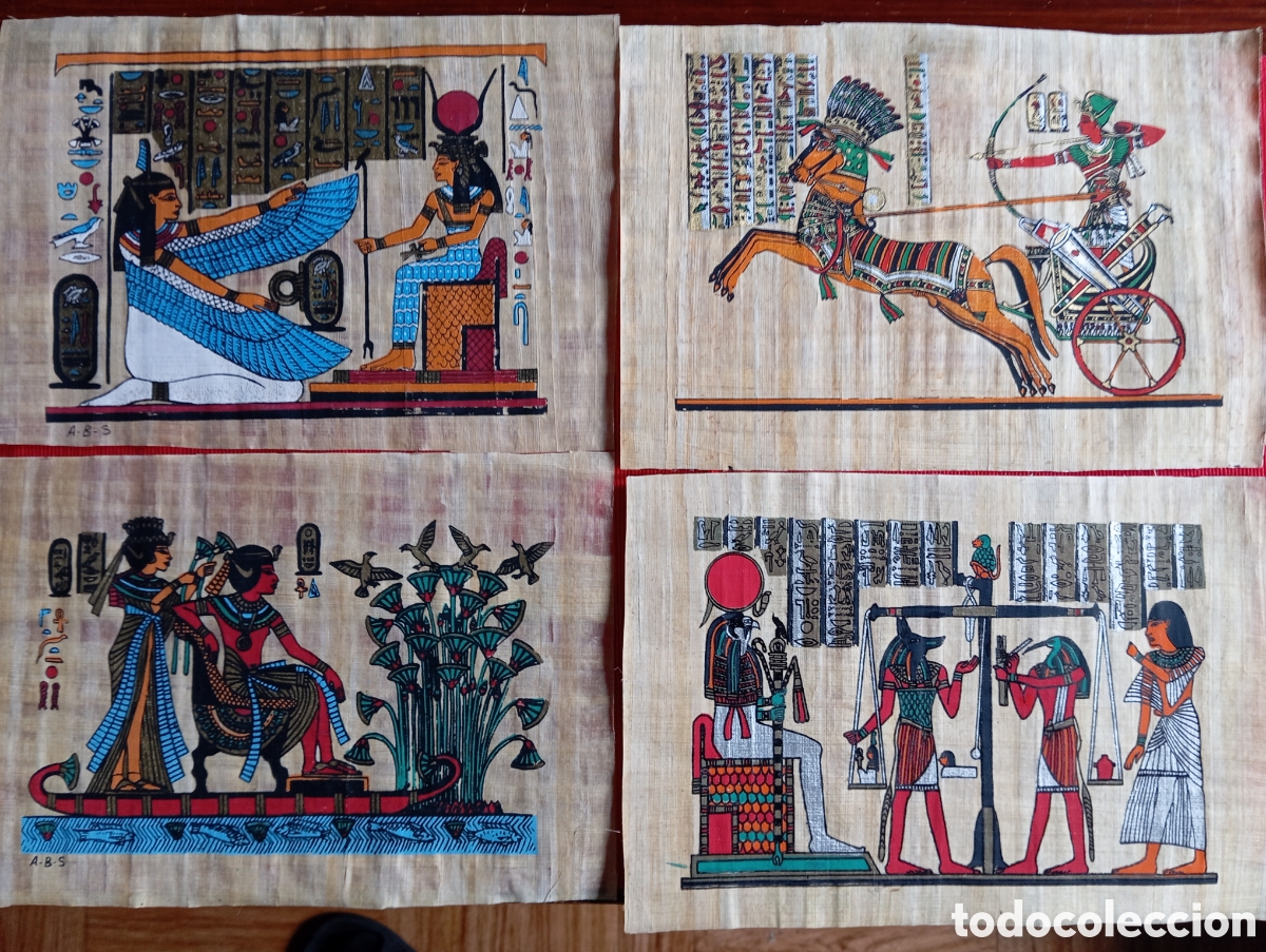 Arte: 4 Papiros de Egipto perfecto estado - Foto 1