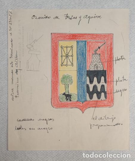 Art: ESCUDO HERALDICO HECHO A MANO DE FRIAS Y AGUIRRE EN PAPEL DE FRIAS Y AGUIRRE REPRESENTACIONES BILBAO