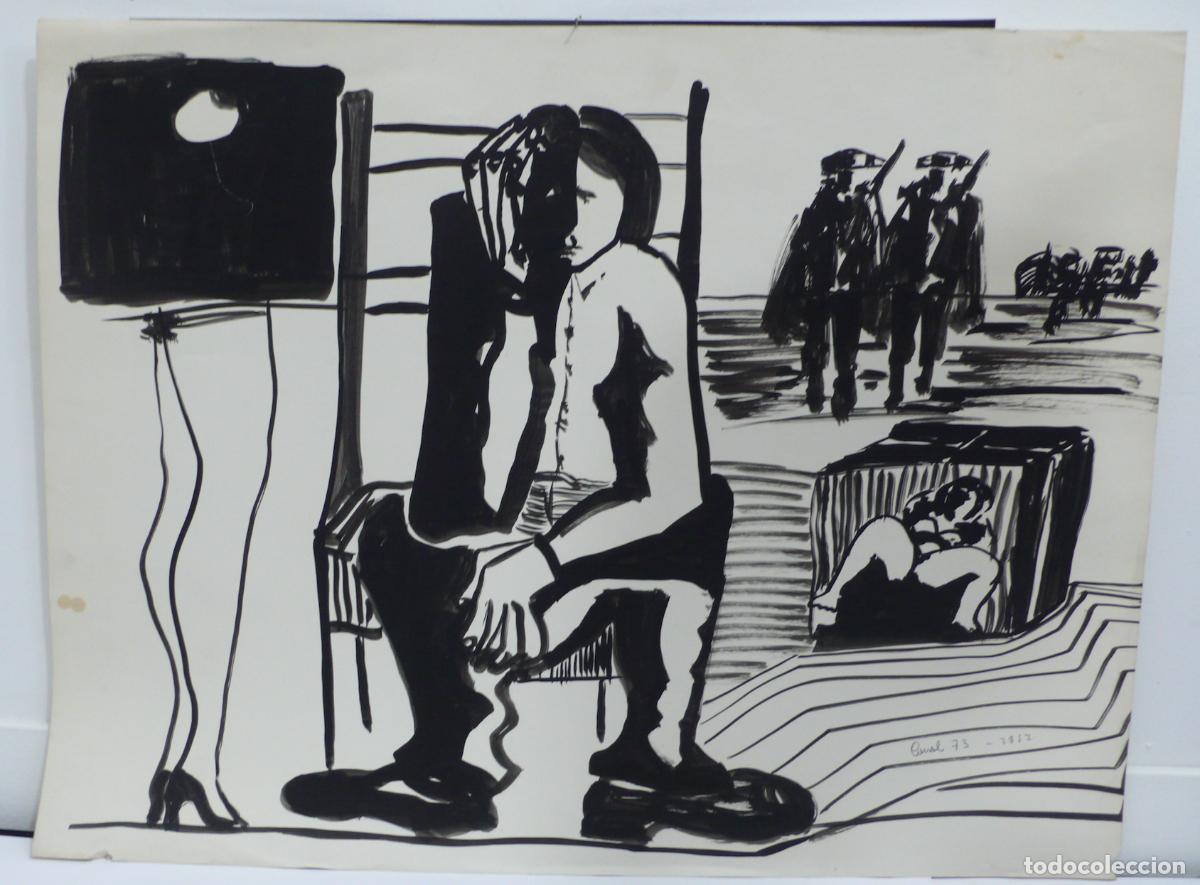 Arte: DIBUJO ORIGINAL A TINTA - Foto 1