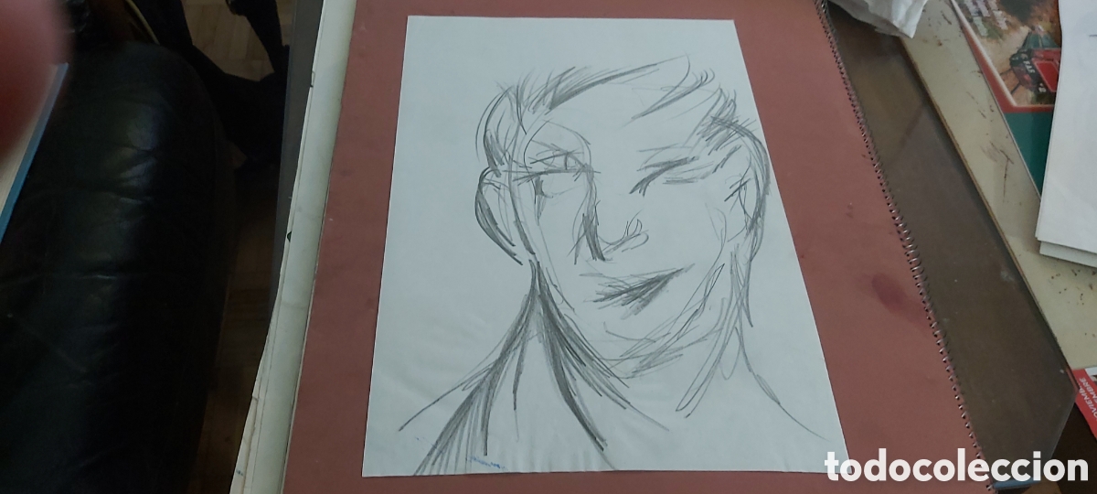 Kunst: DIBUJO DE GREGORIO GOMEZ OTERO. PINTOR DE BARRIO LAVAPIES. MADRID