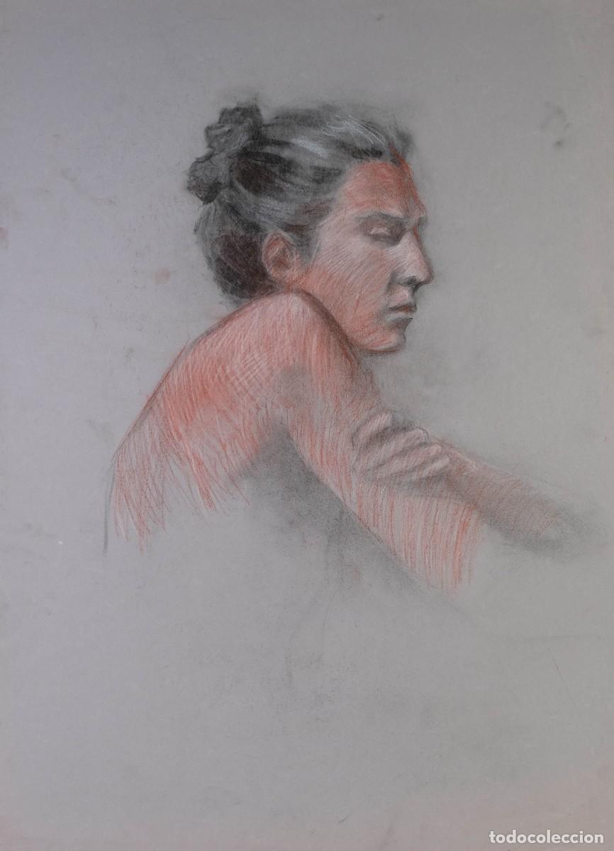 Kunst: DIBUJO AL CARBONCILLO Y PASTEL DESNUDO FEMENINO TERCER TERCIO SIGLO XX