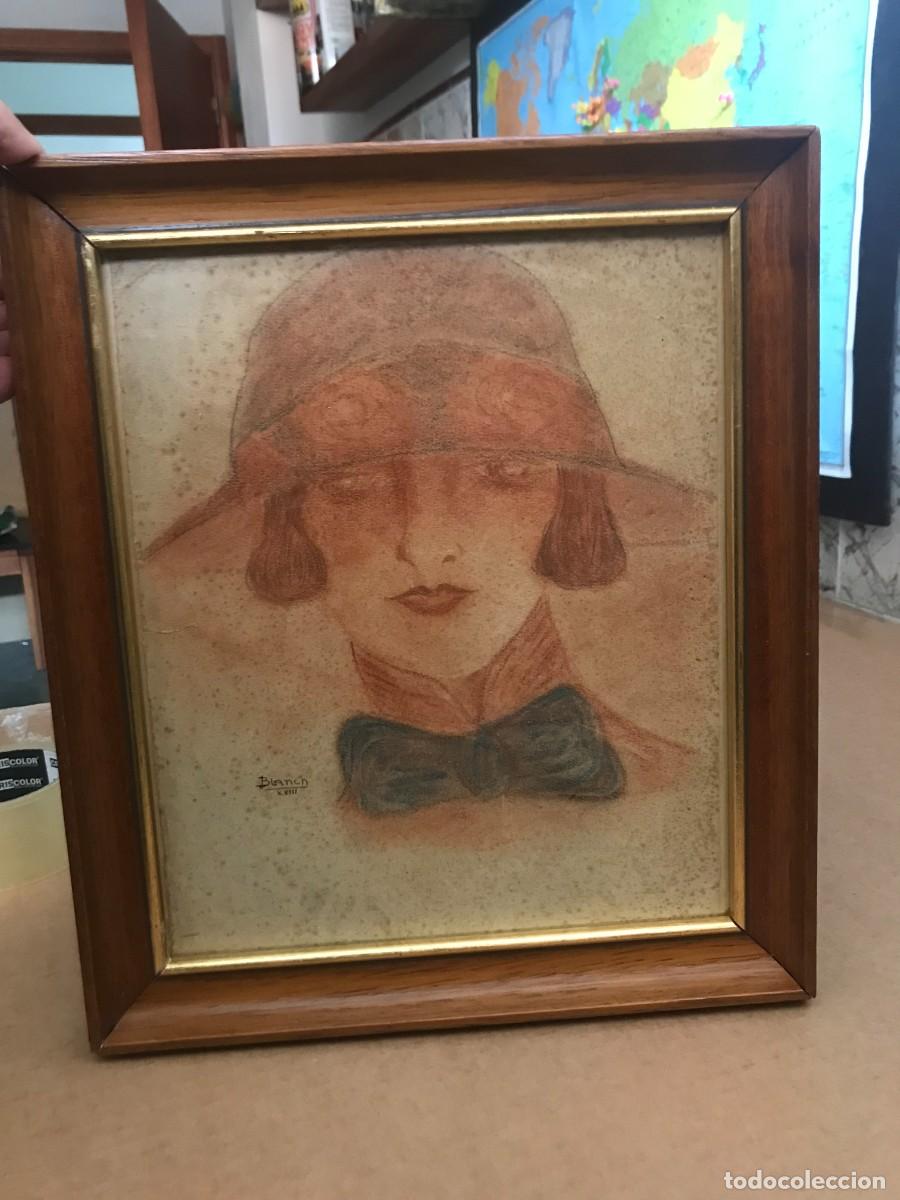 Arte: Cuadro de cara de SE&Ntilde;ORA, antiguo - Foto 3