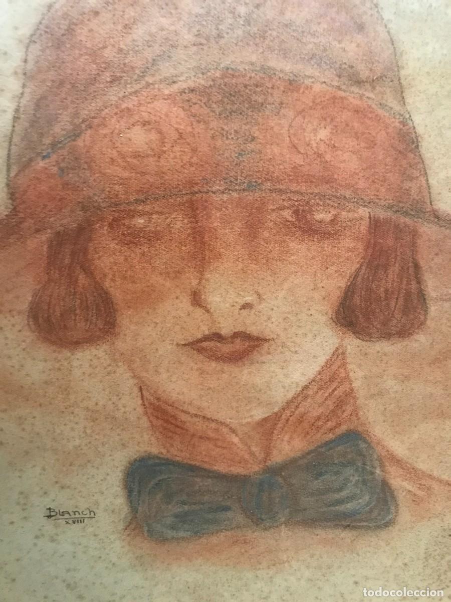 Arte: Cuadro de cara de SE&Ntilde;ORA, antiguo - Foto 5
