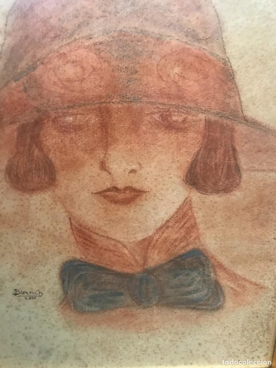 Arte: Cuadro de cara de SE&Ntilde;ORA, antiguo - Foto 6