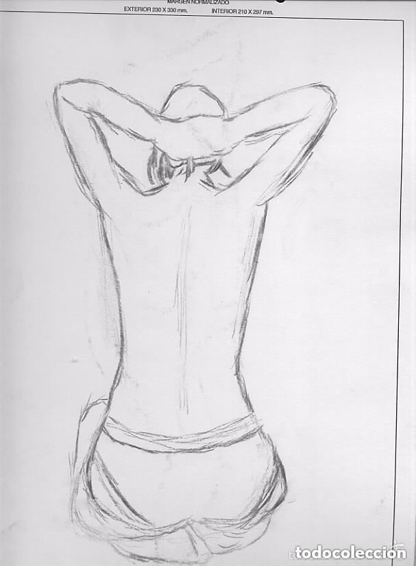 Arte: BOCETO DIBUJO - SEMIDESNUDO DE ESPALDAS - Foto 1