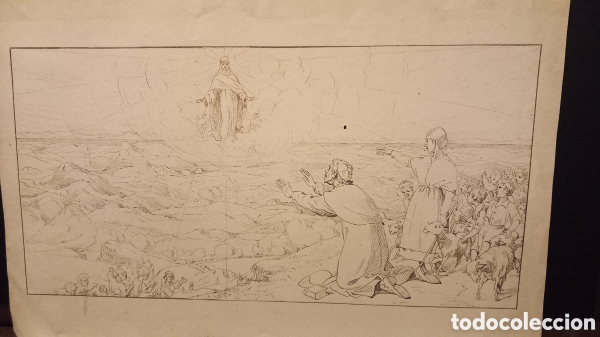 Arte: Antiguo dibujo a pluma - Foto 1