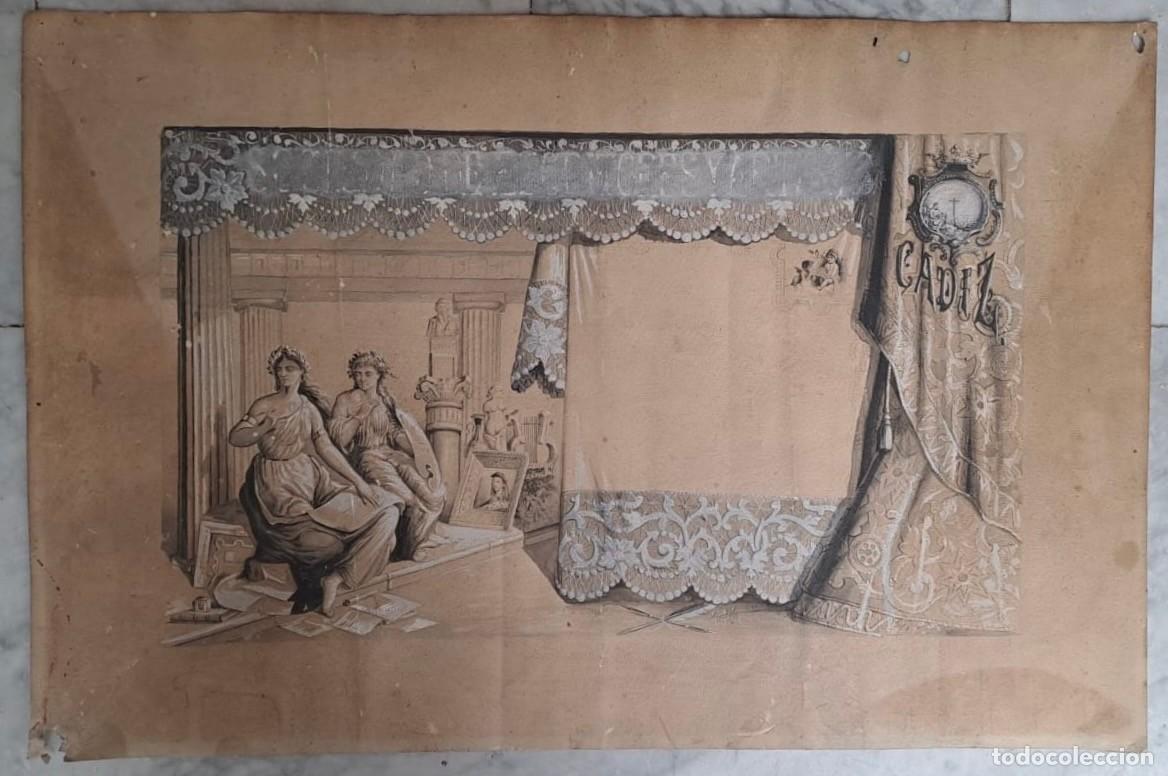 Arte: DIBUJO ANTIGUO DE CADIZ. DIBUCA-001 - Foto 1