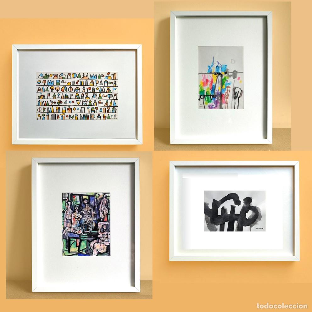 Arte: ABSTRACCION LIRICA, IDEOGRAFICA, EXPRESIONISMO ABSTRACTO. 32 x 42 cm. 4 obras originales 7AN MARTZ