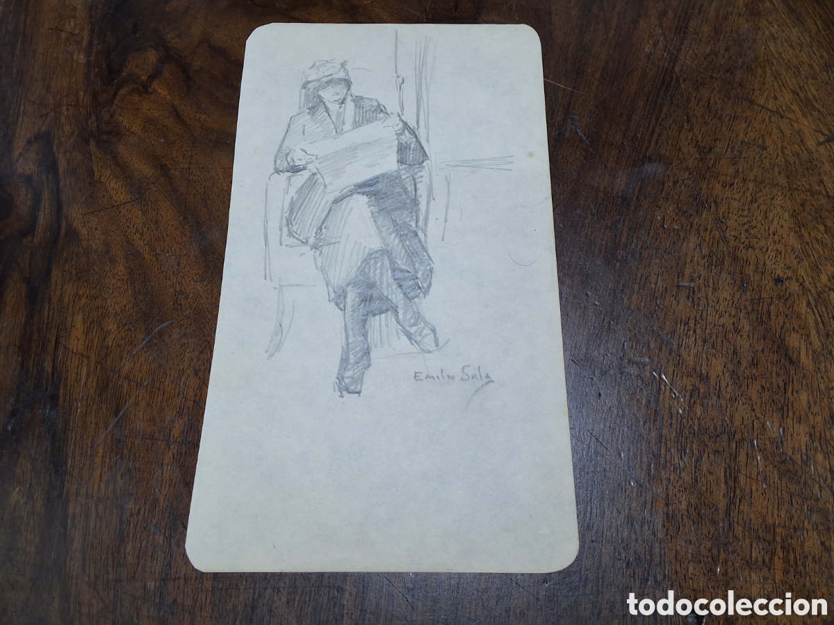 Arte: Emilio Sala. Dama leyendo. - Foto 1