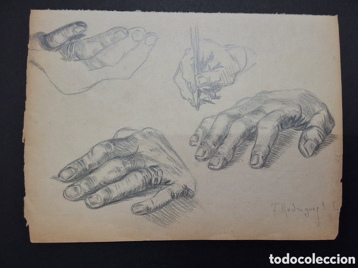 Art: Francisco Rodr&iacute;guez San Clement. Estudio de manos.