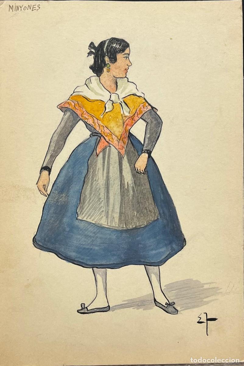 Art: M. Morera. Dise&ntilde;o del personaje &rdquo;Minyones&rdquo; sobre la obra de teatro &rdquo;Corona d'espines&rdquo;.