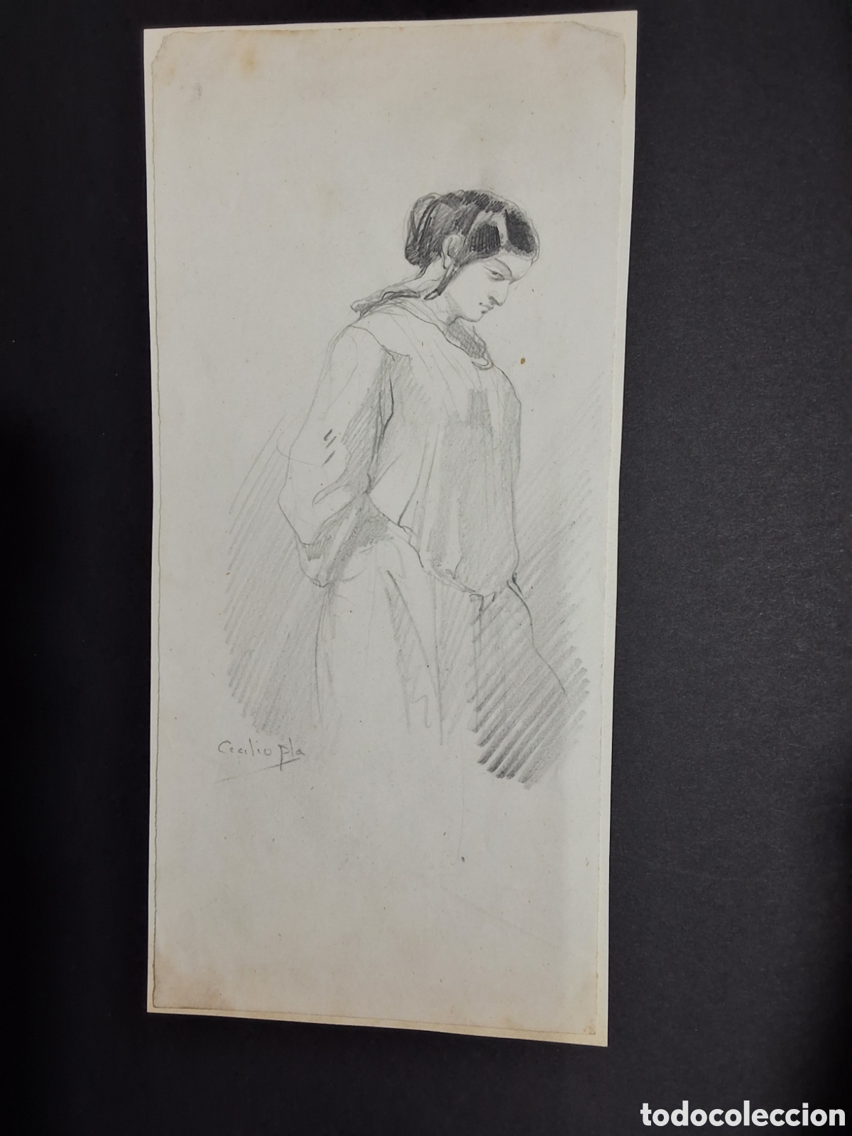 Arte: Cecilio Pla. Dama de perfil. - Foto 1